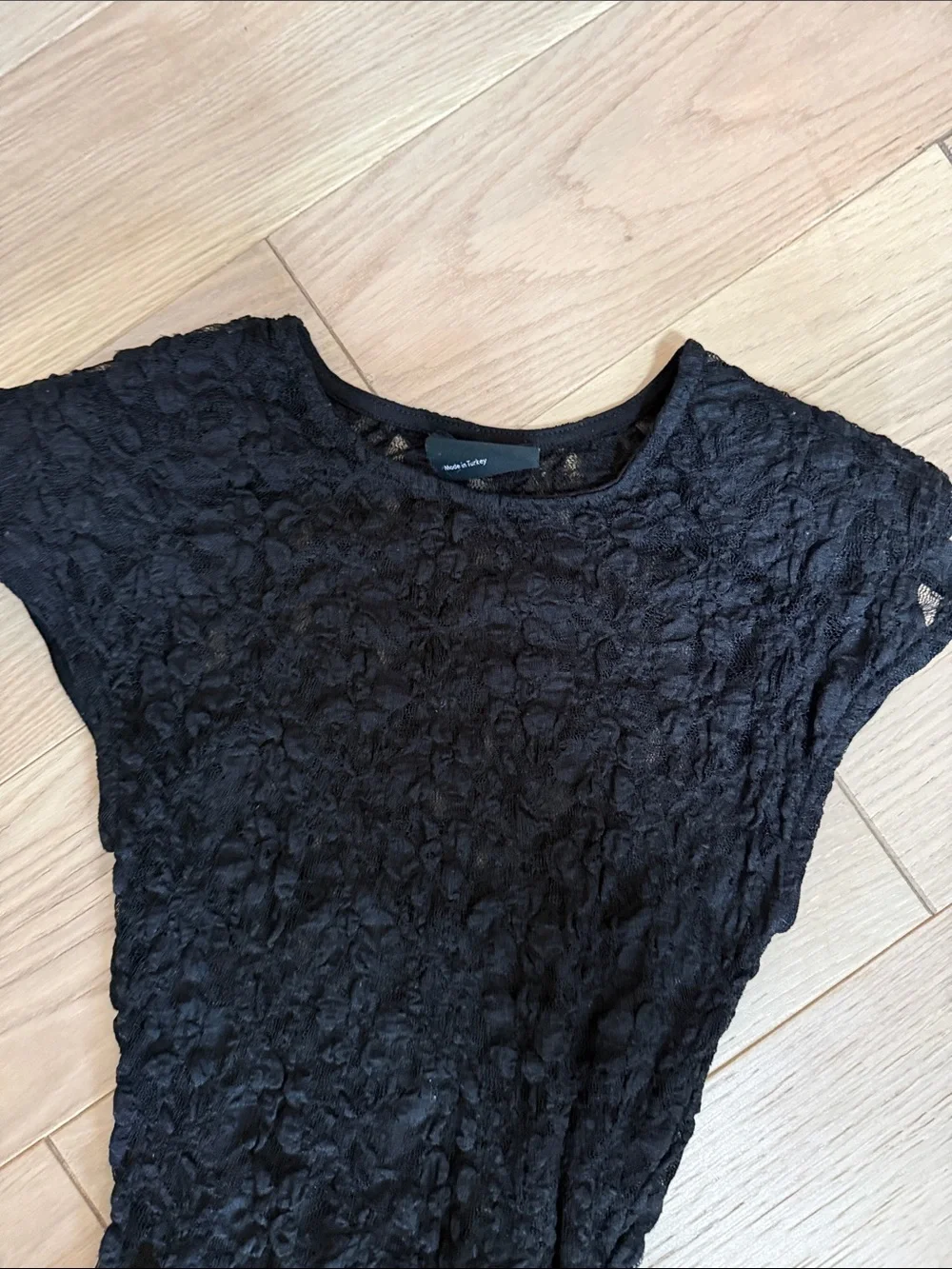 ASOS Black Lace Short-Sleeve Bodysuit